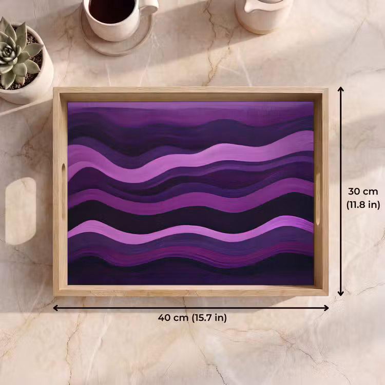 Tray - Lines - Waves - Purple - Abstract — 7