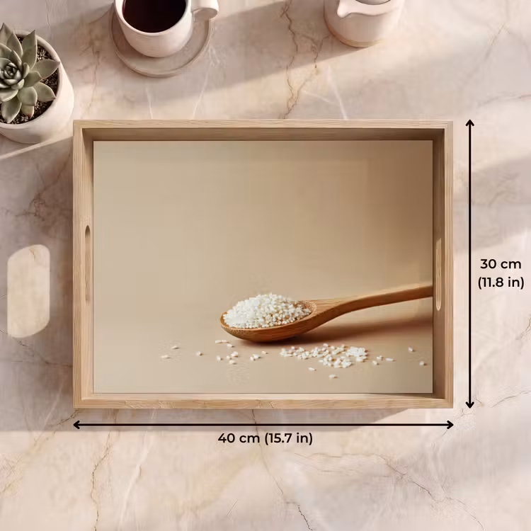 Tray - Spoon - Rice - Wood - Beige — 7