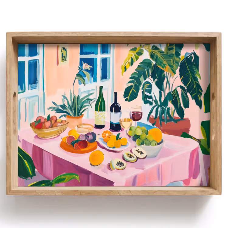 Tray - Table - Wine - Fruit — 1