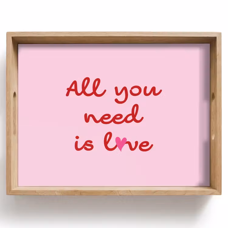 Tray - Text - Pink - Love - Heart — 1