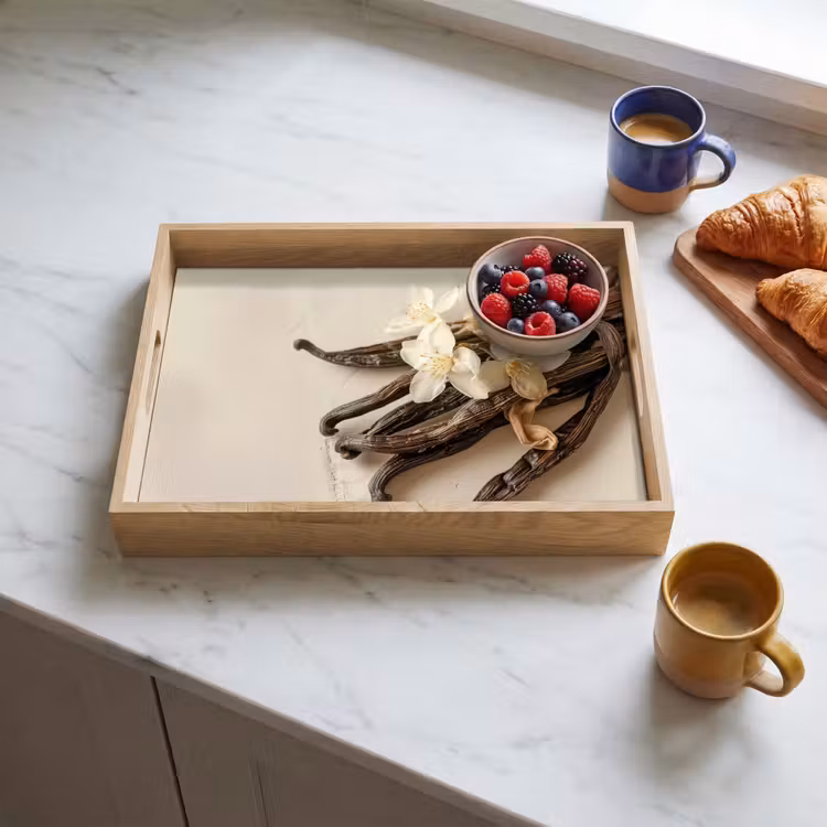 Tray - Vanilla - Floral - Beige — 3