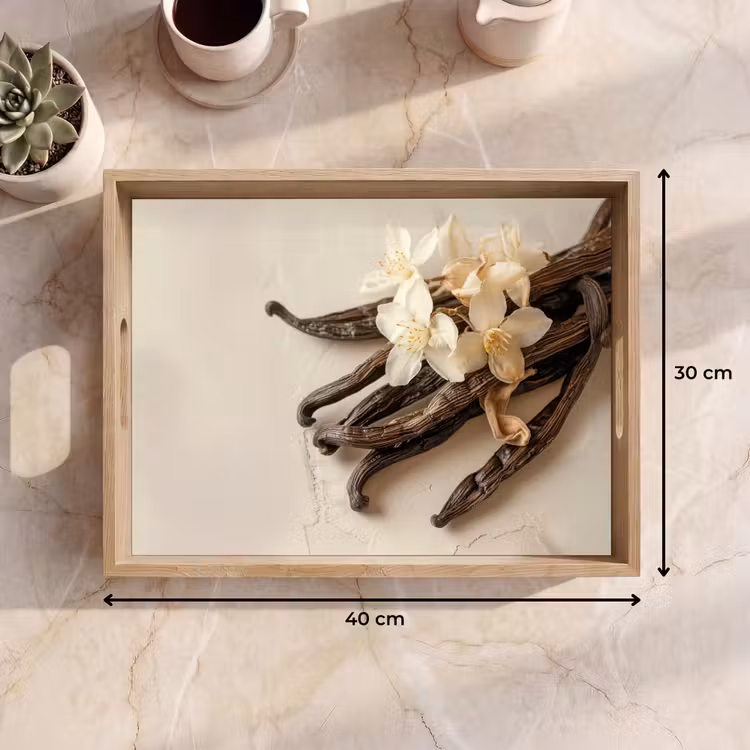 Tray - Vanilla - Floral - Beige — 8