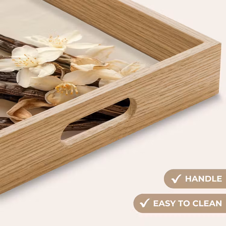 Tray - Vanilla - Floral - Beige — 9