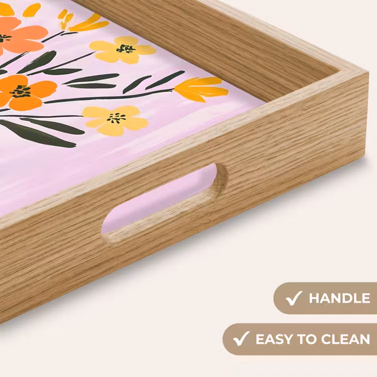 Tray - Vase - Striped - Flowers - Orange — 9