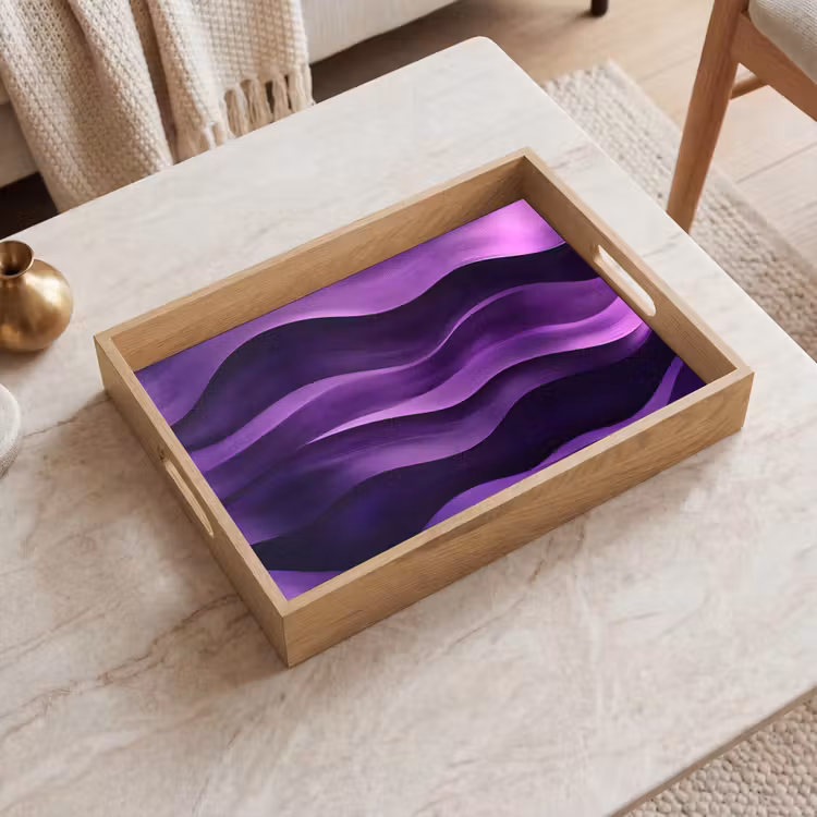 Tray - Waves - Abstract - Purple — 2