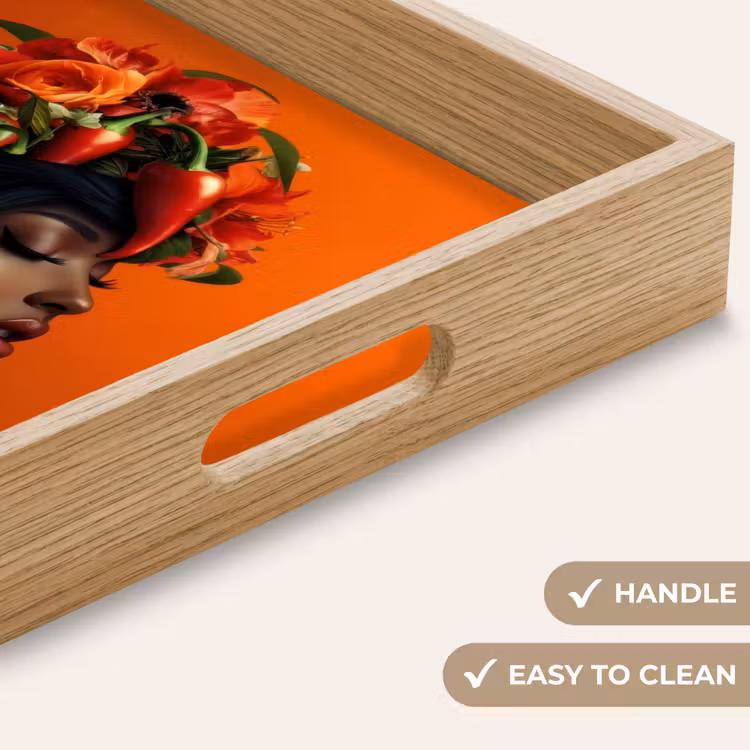 Tray - Woman - Chilies - Peppers - Flowers — 9