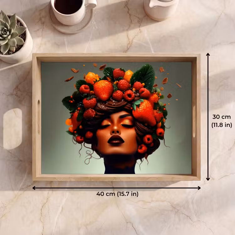 Tray - Woman - Chocolate - Raspberries - Strawberries - Cookies — 7