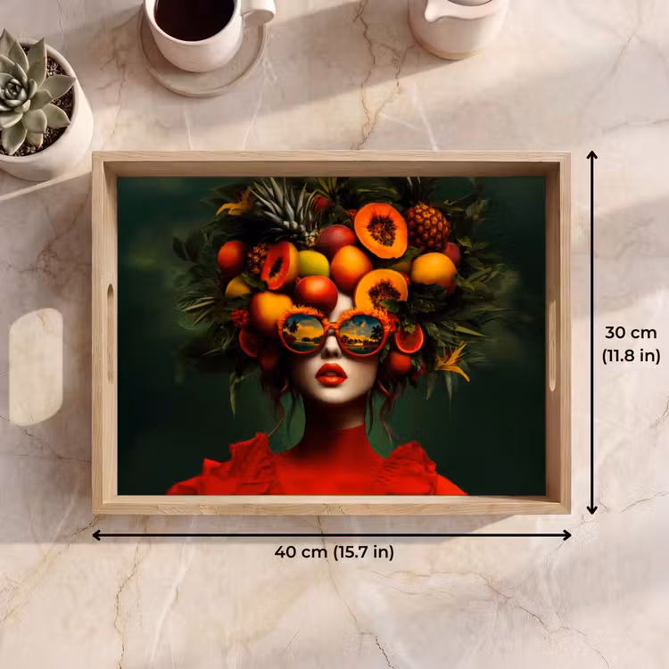 Tray - Woman - Fruits - Papaya - Pineapple — 7