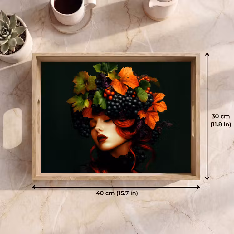 Tray - Woman - Red - Green - Grapes — 7