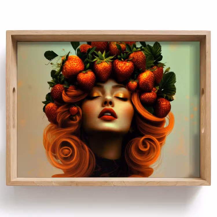 Tray - Woman - Strawberries - Crown — 1