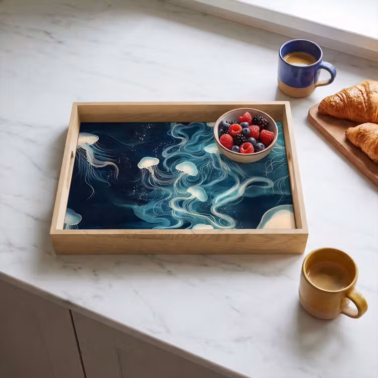 Tray - Jellyfish - Sea - White - Waves — 3