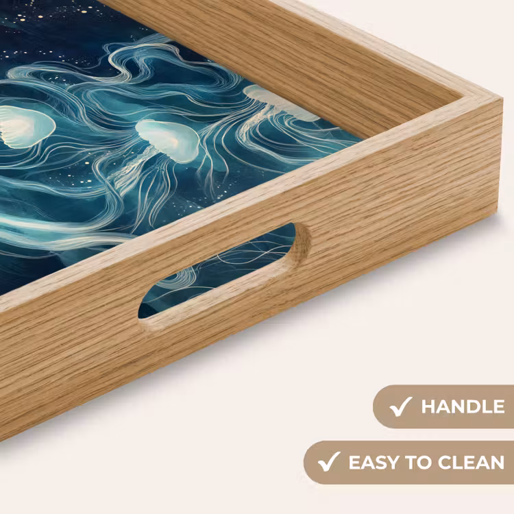 Tray - Jellyfish - Sea - White - Waves — 9