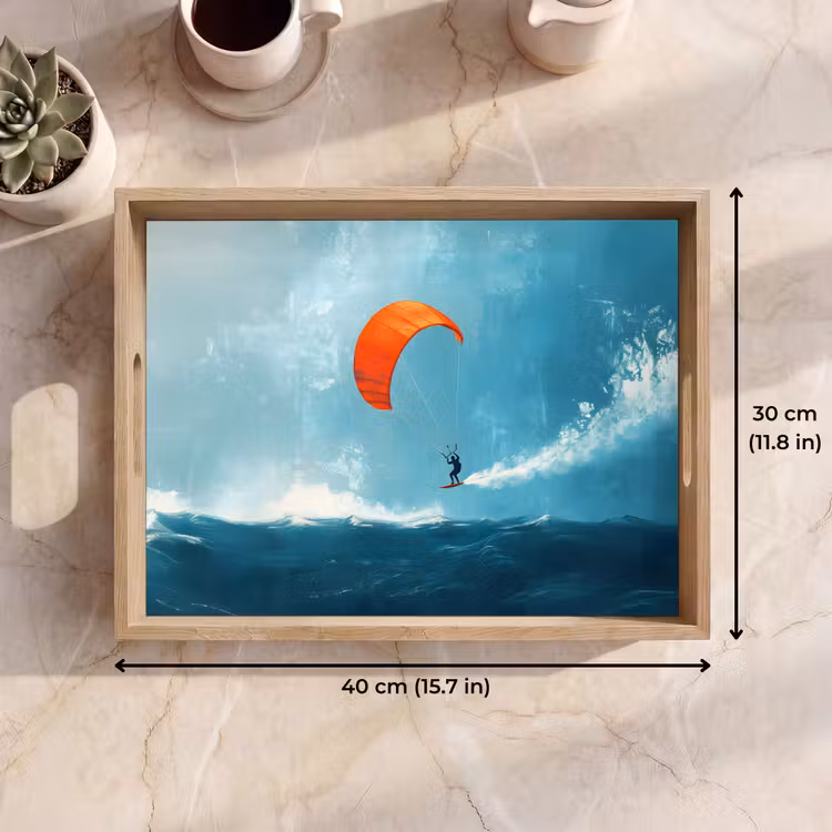 Tray - Kitesurfer - Orange - Sea - Sky — 7