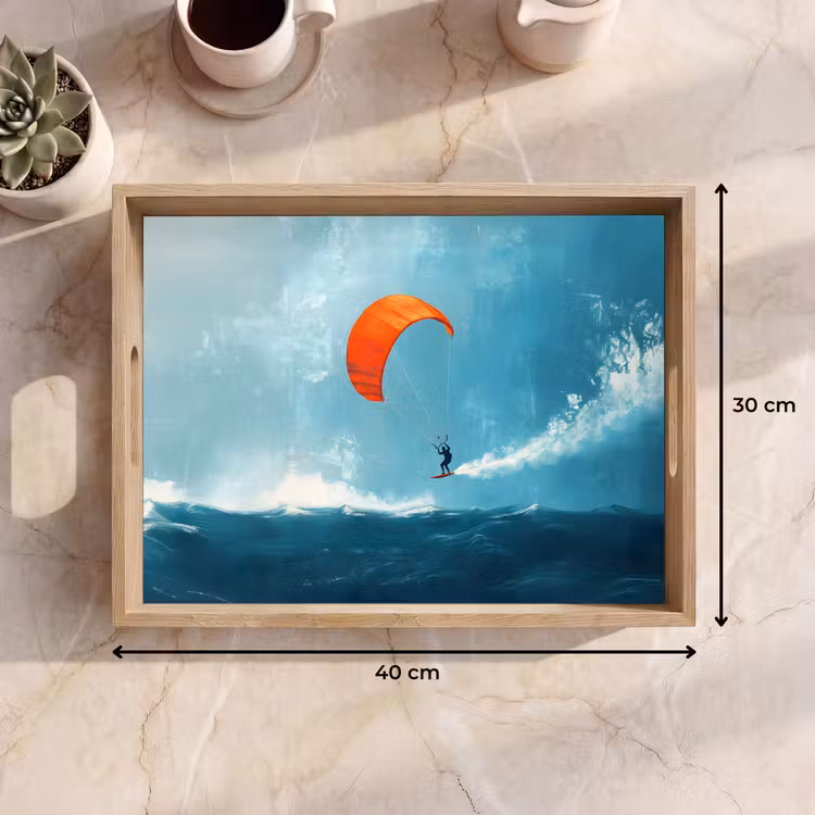 Tray - Kitesurfer - Orange - Sea - Sky — 8
