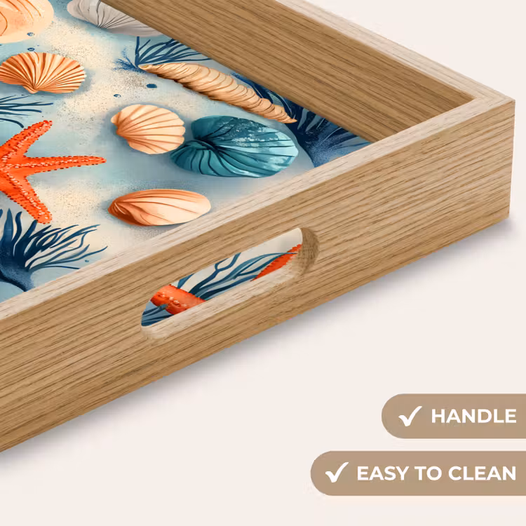 Tray - Starfish - Shells - Illustration - Sand — 9