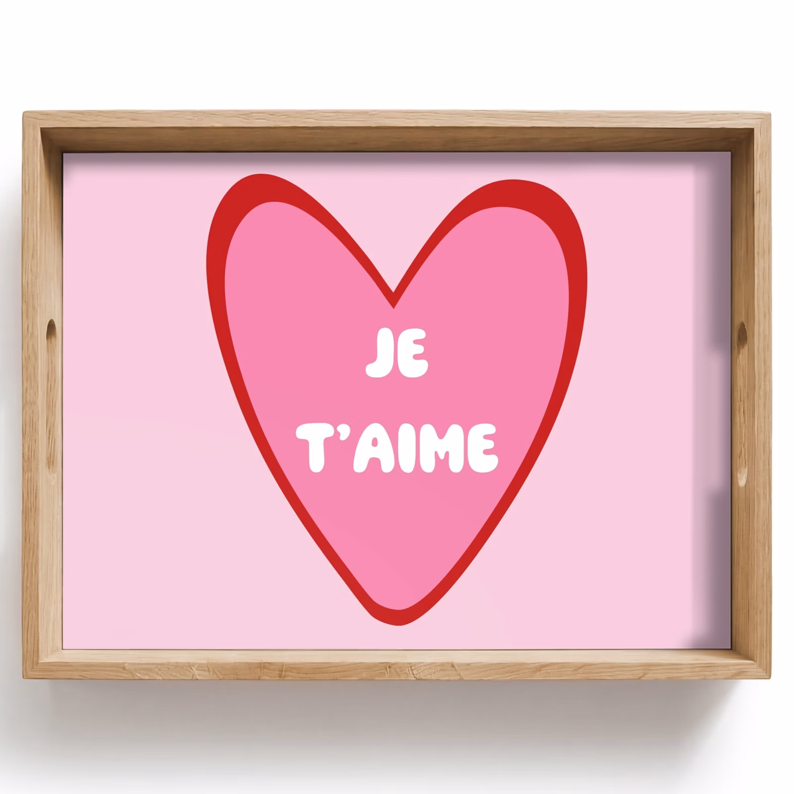 Tray - Heart - French - Valentine - Pink — 1