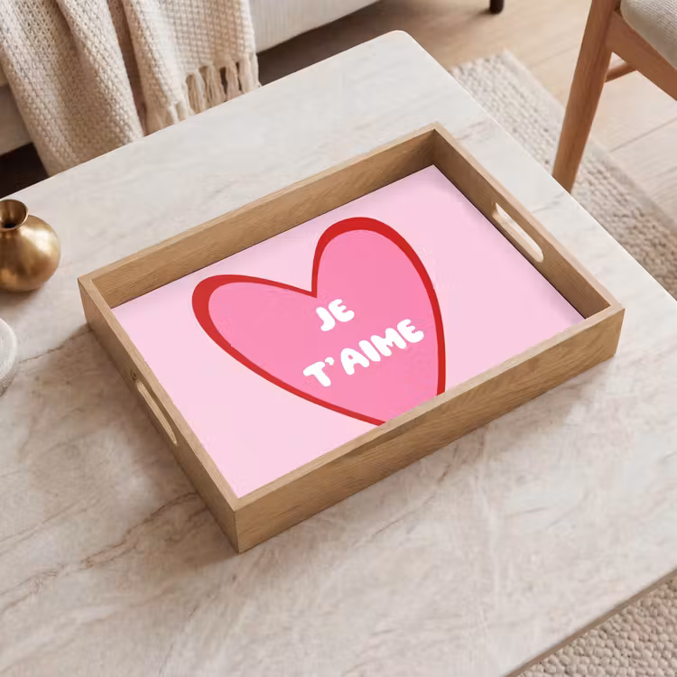 Tray - Heart - French - Valentine - Pink — 2