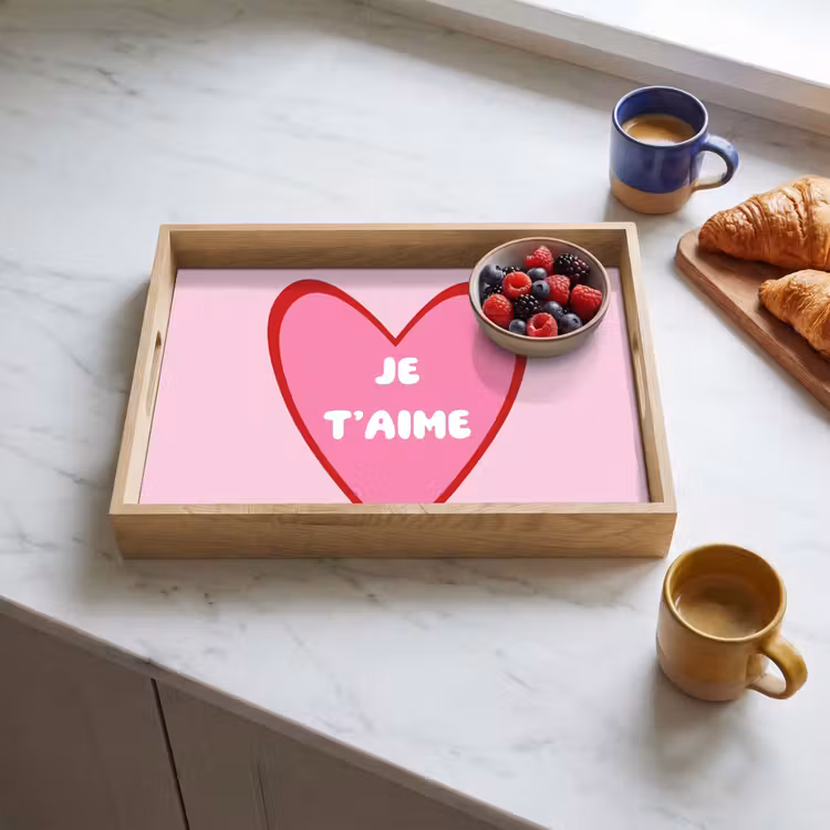 Tray - Heart - French - Valentine - Pink — 3