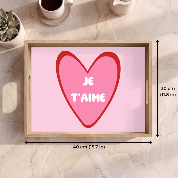 Tray - Heart - French - Valentine - Pink — 7