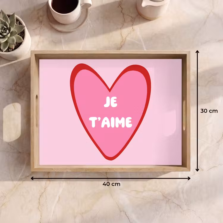Tray - Heart - French - Valentine - Pink — 8