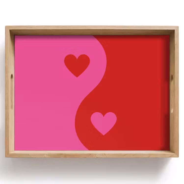 Tray - Minimalist - Red - Pink - Hearts — 1