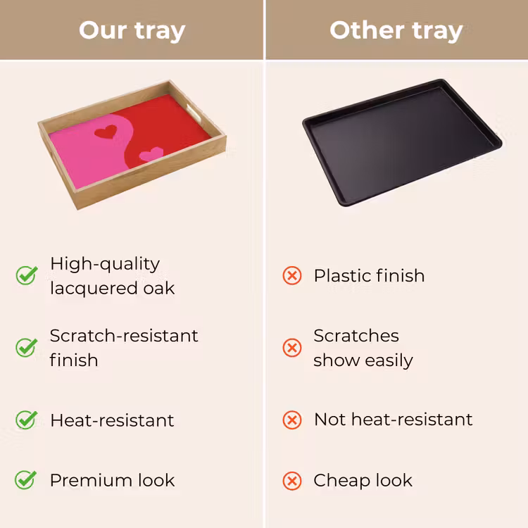 Tray - Minimalist - Red - Pink - Hearts — 10