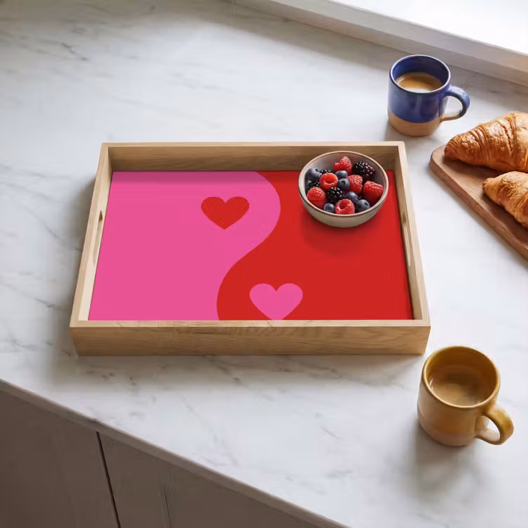 Tray - Minimalist - Red - Pink - Hearts — 3