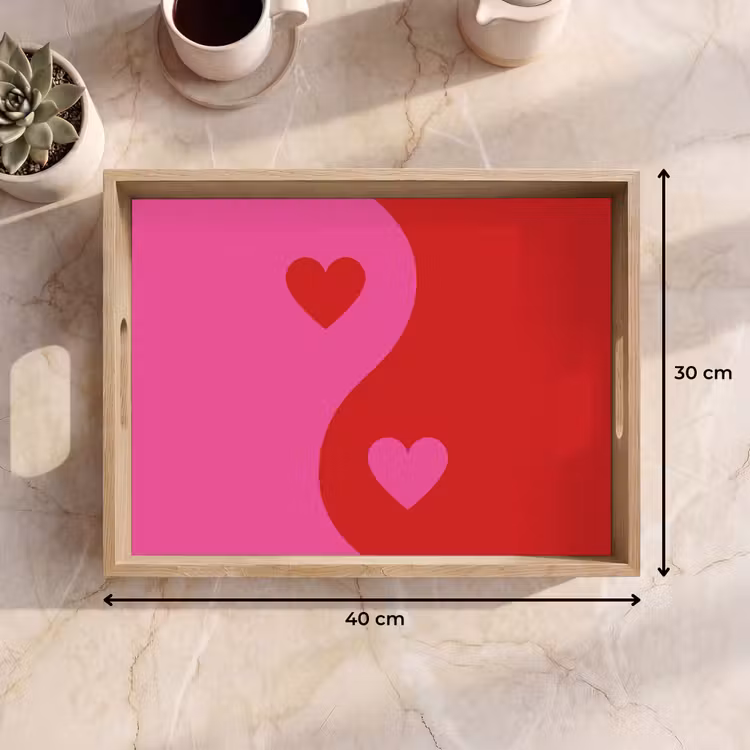 Tray - Minimalist - Red - Pink - Hearts — 8