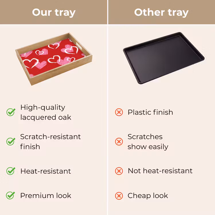 Tray - Pattern - Hearts - Pink - Valentine's Day — 10
