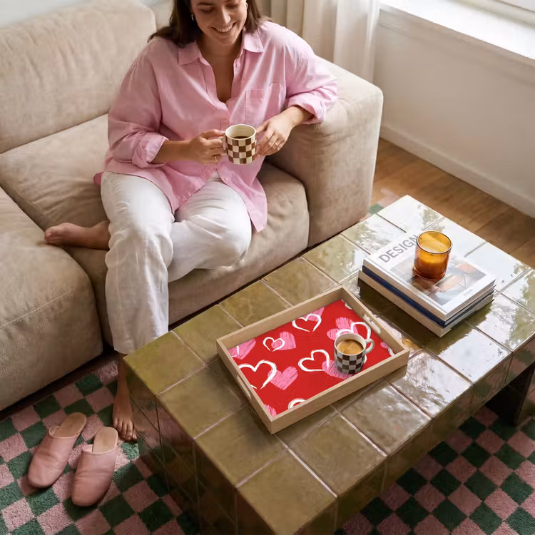 Tray - Pattern - Hearts - Pink - Valentine's Day — 4