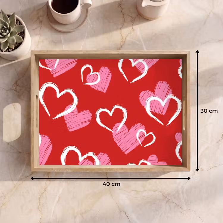Tray - Pattern - Hearts - Pink - Valentine's Day — 8