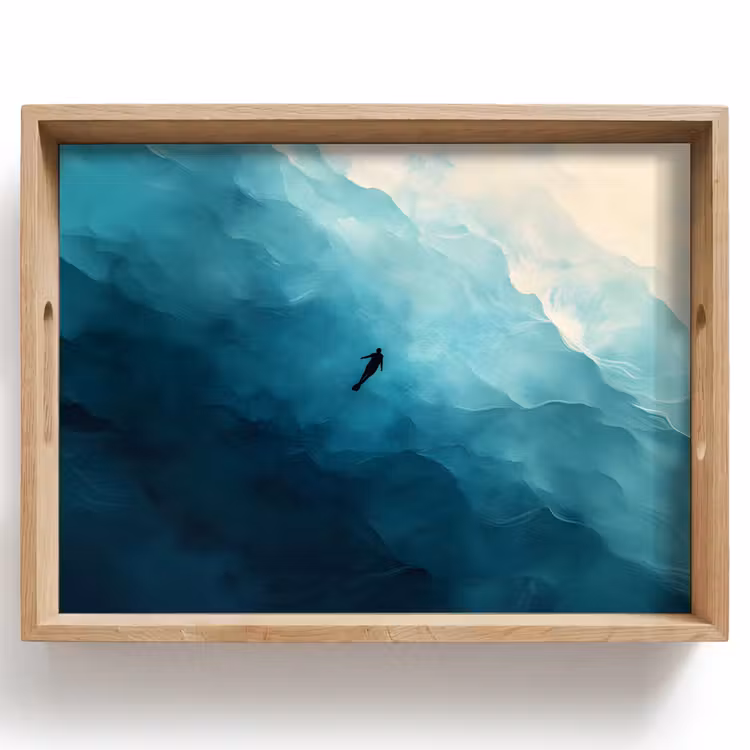 Tray - Sea - Silhouette - Abstract - Blue — 1