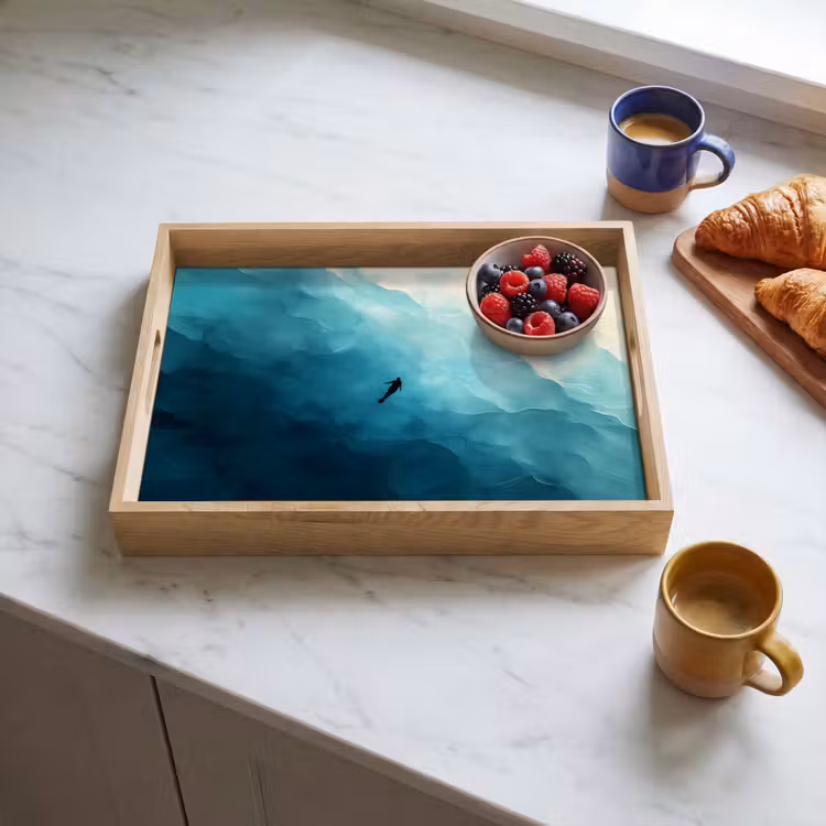Tray - Sea - Silhouette - Abstract - Blue — 3