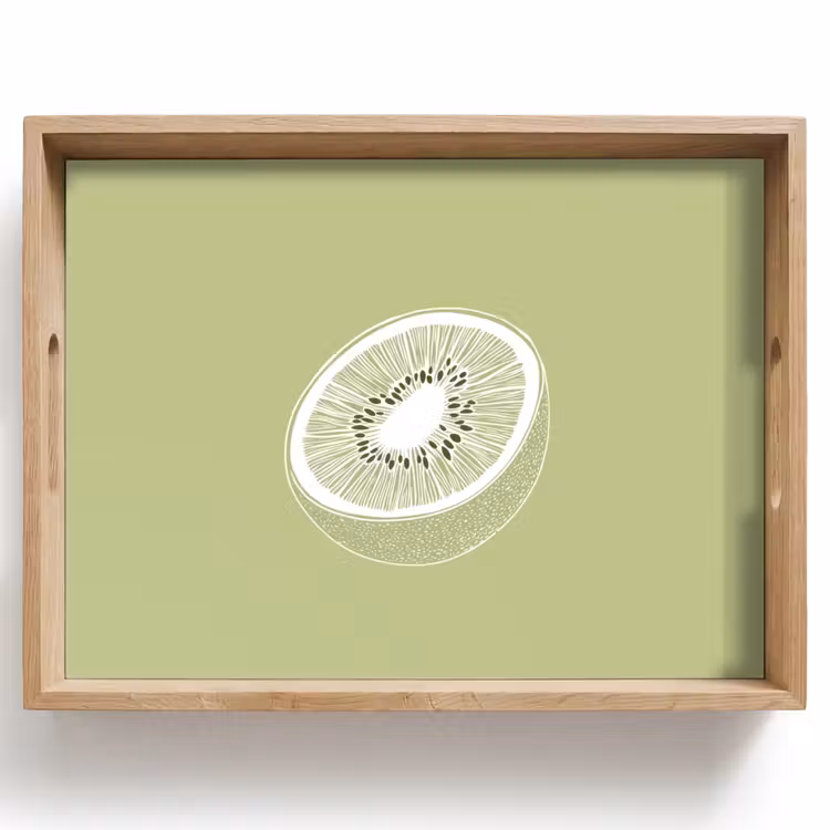 Tray - Kiwi - Line drawing - Minimalist - Green — 1