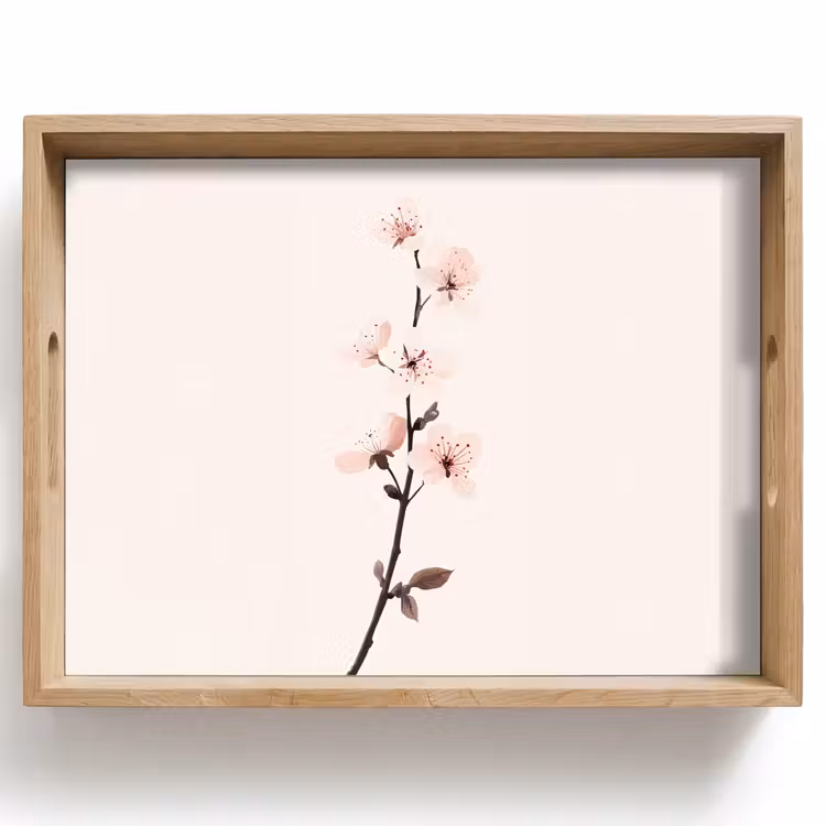 Tray - Minimalist - Blossom - Branch - Pink — 1