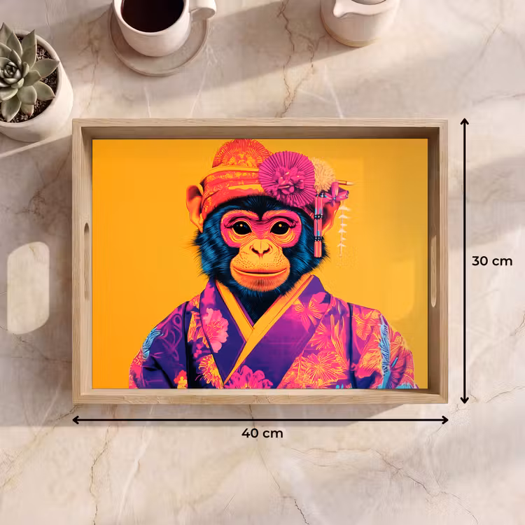 Tray - Monkey - Kimono - Flowers - Headdress — 8