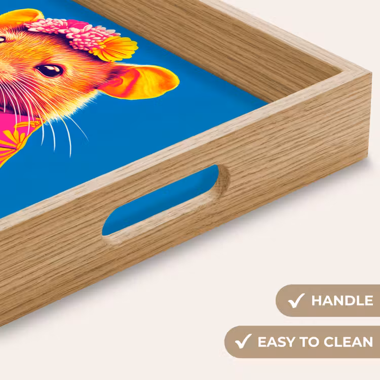 Tray - Mouse - Kimono - Flowers - Blue — 9