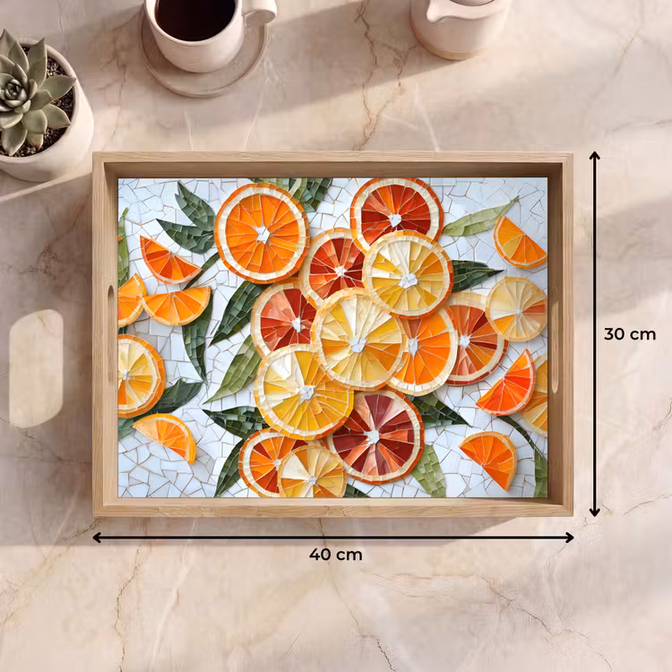 Tray - Slices - Fruit - Orange - Mosaic — 8