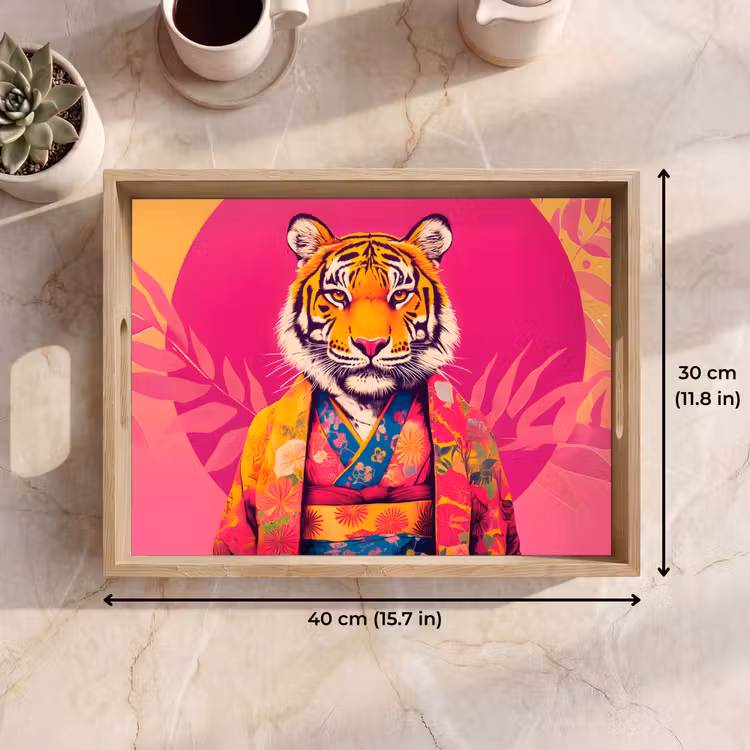 Tray - Tiger - Kimono - Plants - Pink — 7