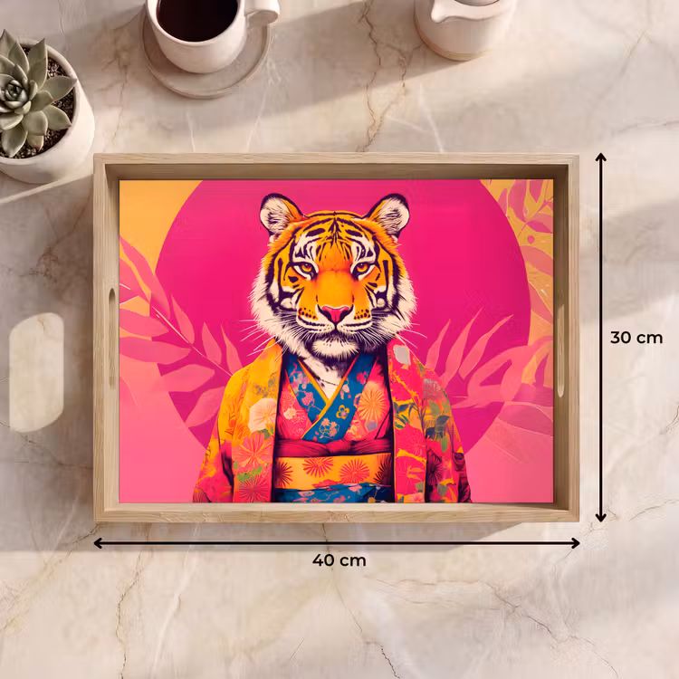 Tray - Tiger - Kimono - Plants - Pink — 8