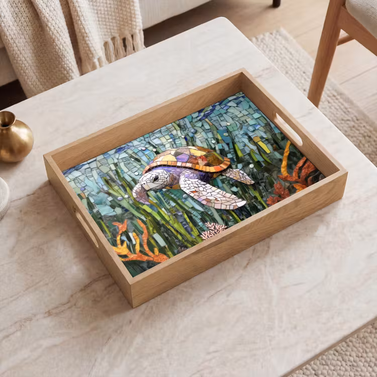 Tray - Turtle - Seaweed - Mosaic — 2
