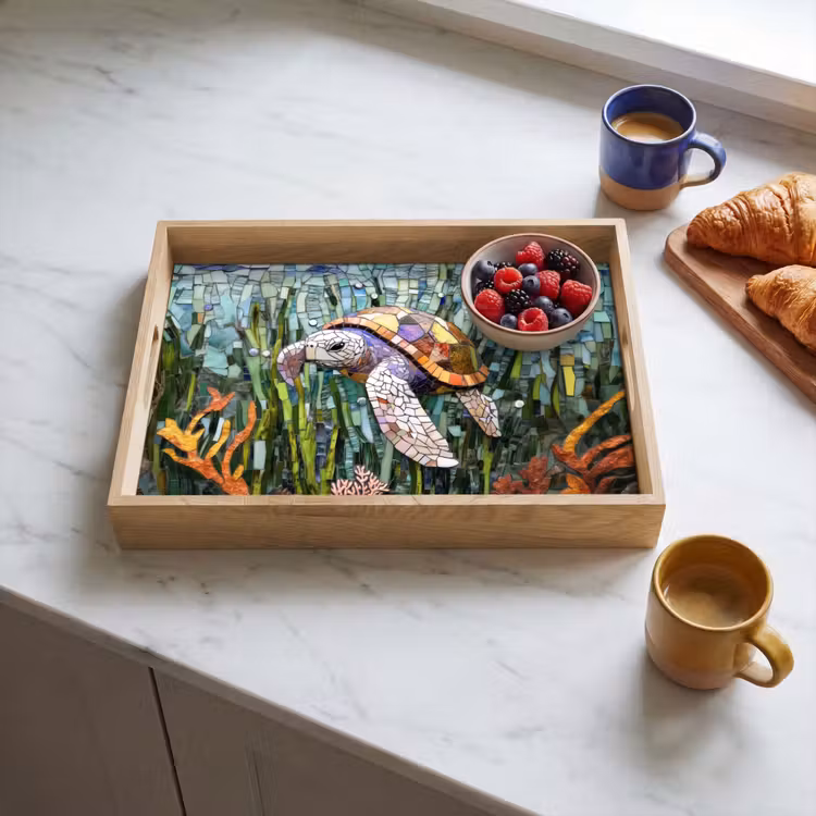 Tray - Turtle - Seaweed - Mosaic — 3