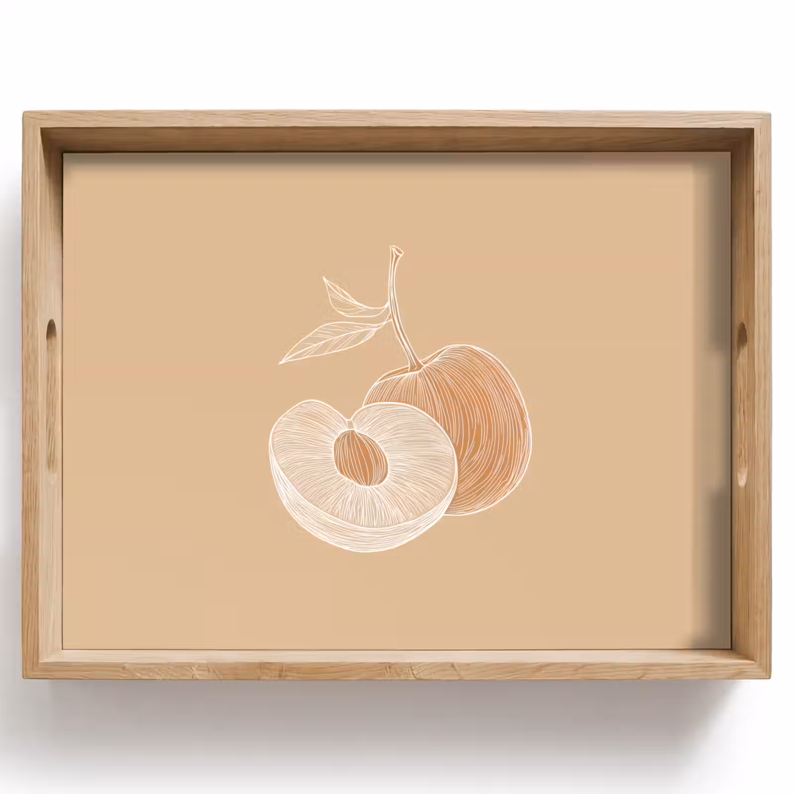 Tray - Peach - Line drawing - Pit - Beige — 1