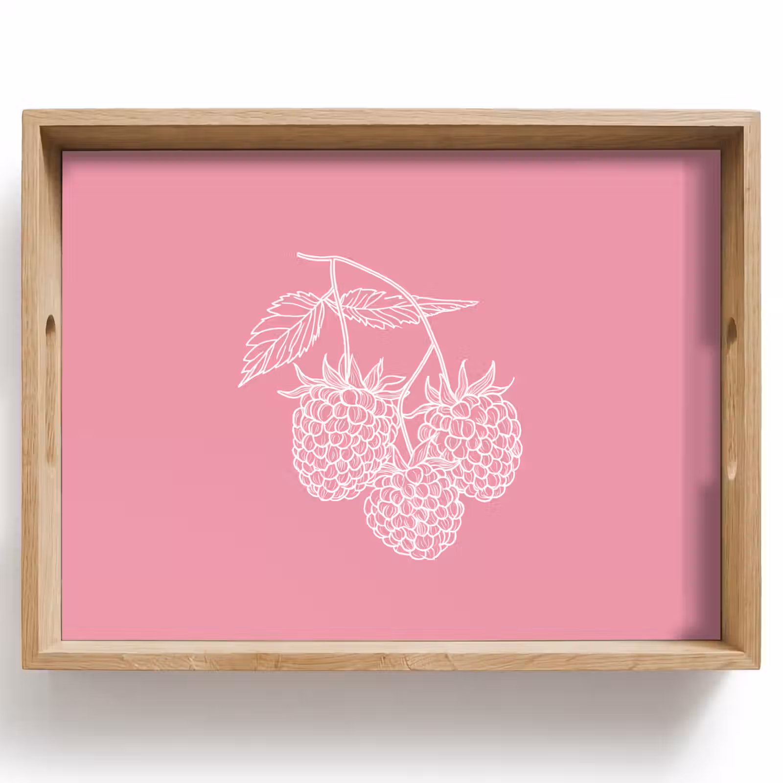 Tray - Raspberries - Stem - Drawn - Pink — 1
