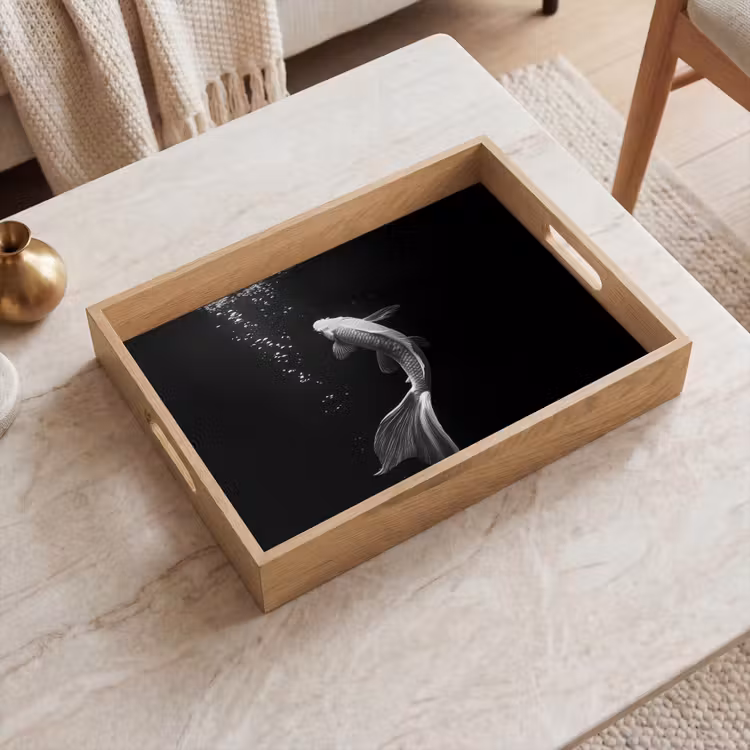 Tray - Koi - Fish - White - Black — 2