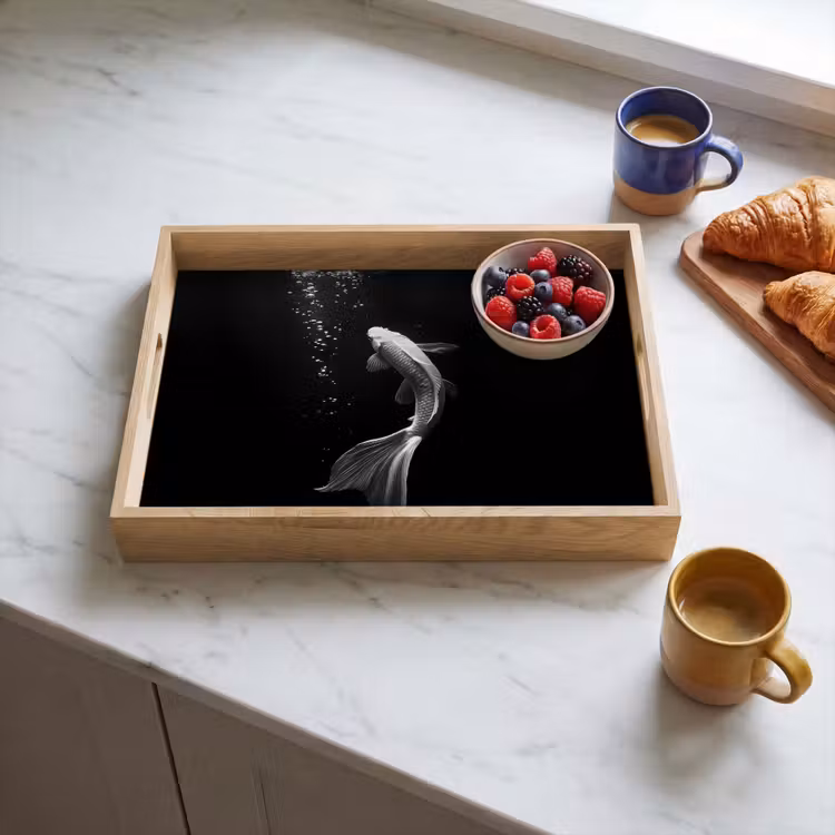 Tray - Koi - Fish - White - Black — 3