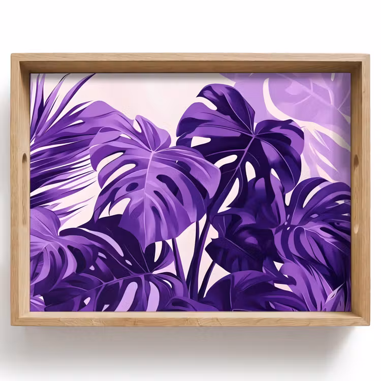 Tray - Leaves - Purple - Tropical - Abstract — 1