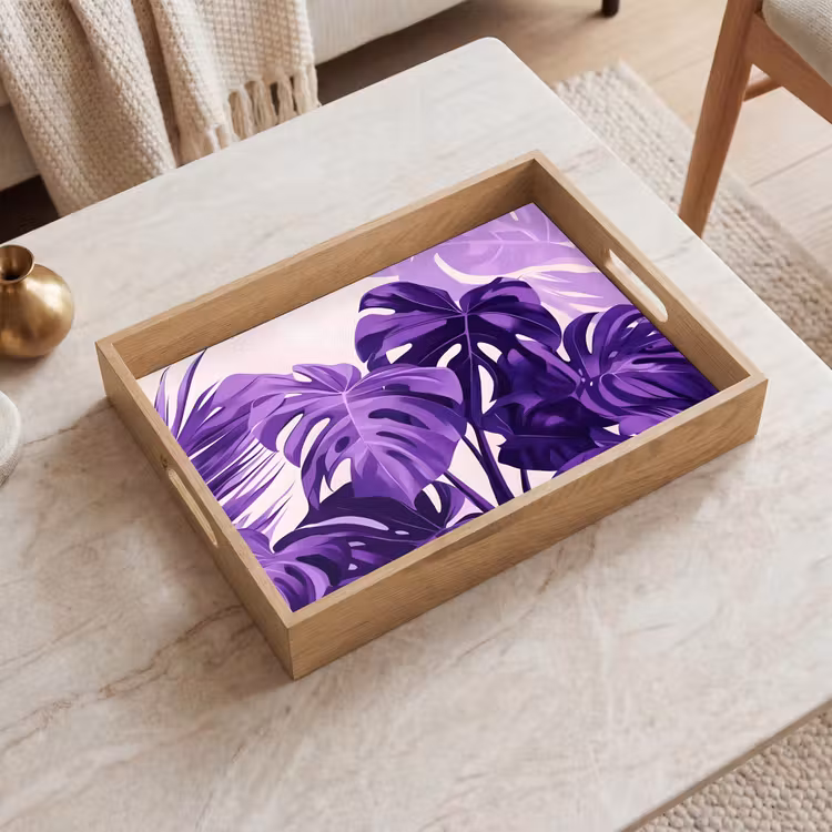 Tray - Leaves - Purple - Tropical - Abstract — 2