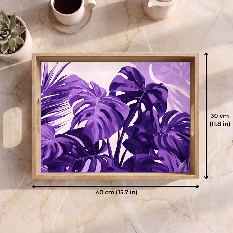 Tray - Leaves - Purple - Tropical - Abstract — 7