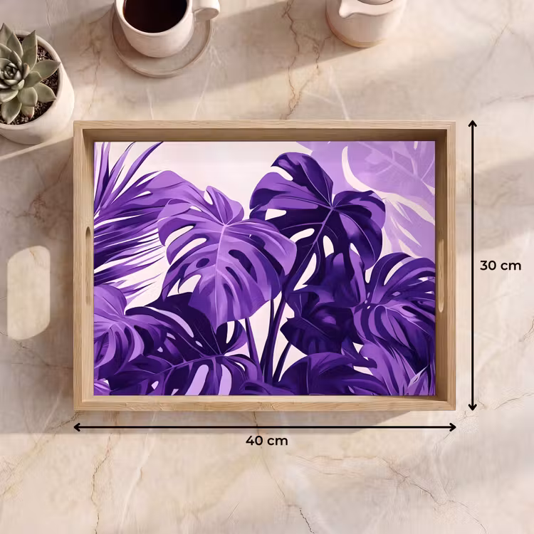 Tray - Leaves - Purple - Tropical - Abstract — 8